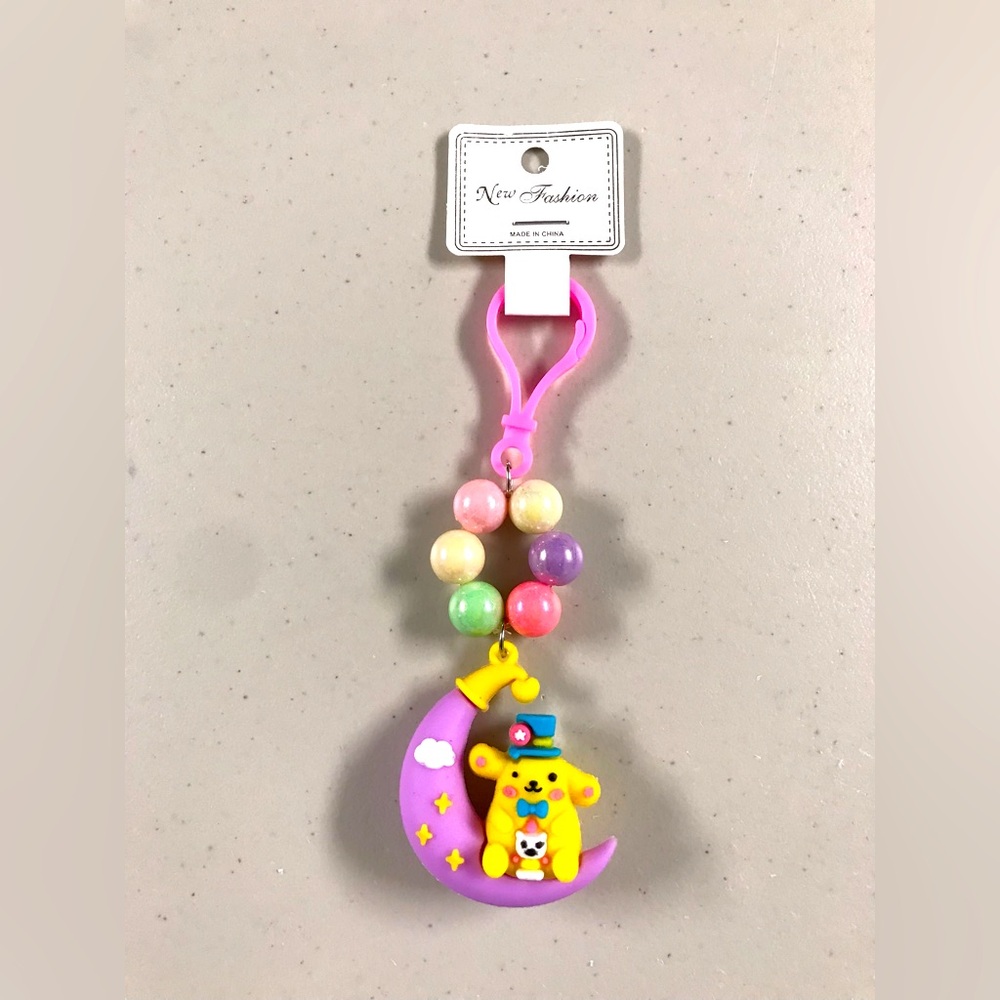Pompompurin Dreamy Crescent Moon Keychain